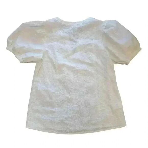 Tommy Bahama Nova Wave Women's White Cotton Seersucker V-Neck Puffy Short Sleeve - Picture 9 of 14